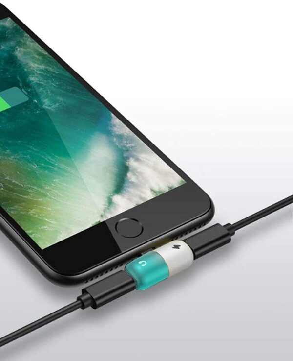 4 in 1 Mini Dual Adapter Splitter Headphone Audio & Charge Adapter Splitter for iPhone X, iPhone 8/8 Plus, iPhone 7/7 Plus (Random Color Will be Shipped) - Image 4